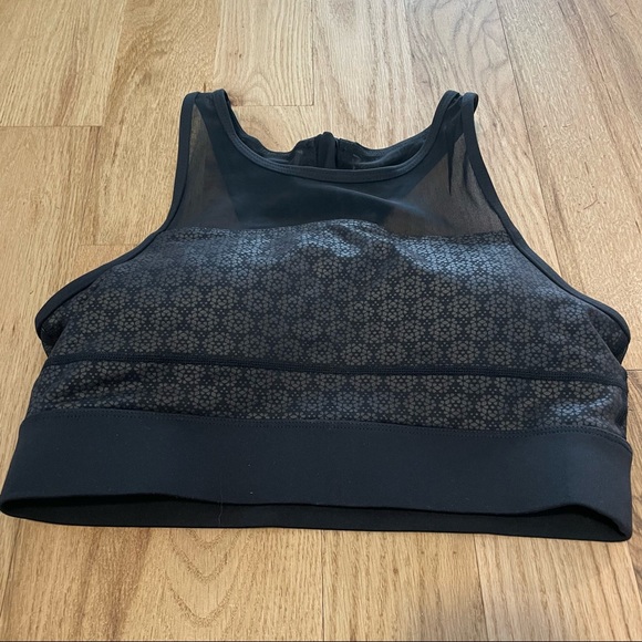 NEW Zyia ALL STAR BRA Black Flower size Medium.  Without Tags. High Impact style - Picture 4 of 6